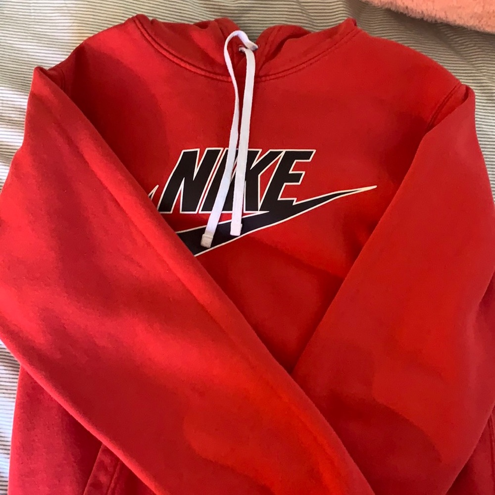 Red Nike hoodie